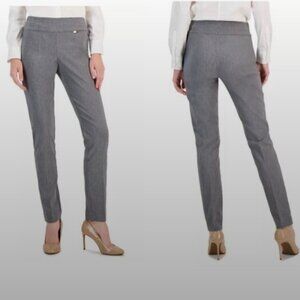 NWT Macy's Alfani Dark Heather Grey Skinny Dress Pant Tummy Control Trouser, 6